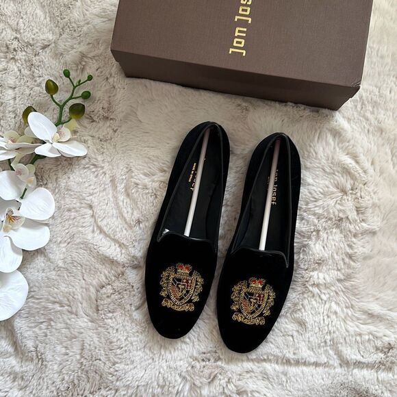 Jon Josef Shoes - Jon Josef G-Emblem Loafer Anthropologie Black Velvet Size 11
